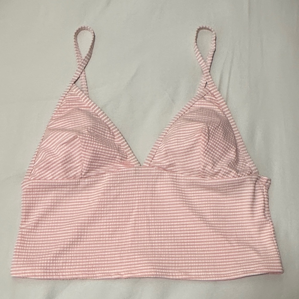 Pink Striped Swim Top